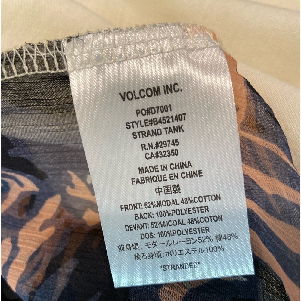Volcom~NWT~Genuine Racerback Tank Top~Printed Back~High-Low Hem~Size S/P/10 - Picture 14 of 14